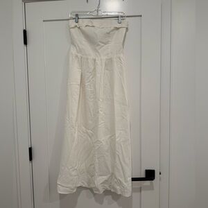 WAYF white strapless midi dress